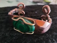 Celtic Malachite copper bracelet